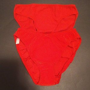 NEW Sexy Red Bikini Panties, Set of 2! La Lingerie, L